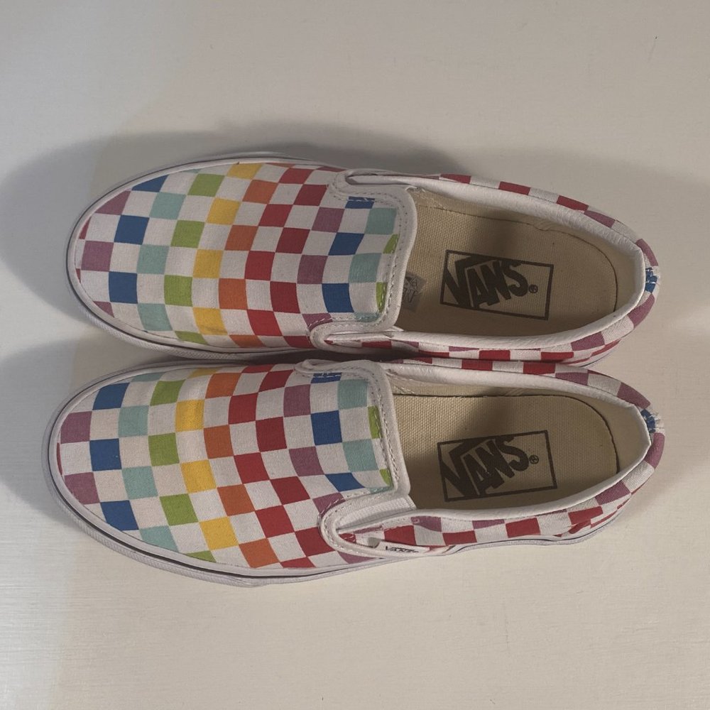 Vans Multi-Color Checkerboard Canvas Slip On Snea… - image 5